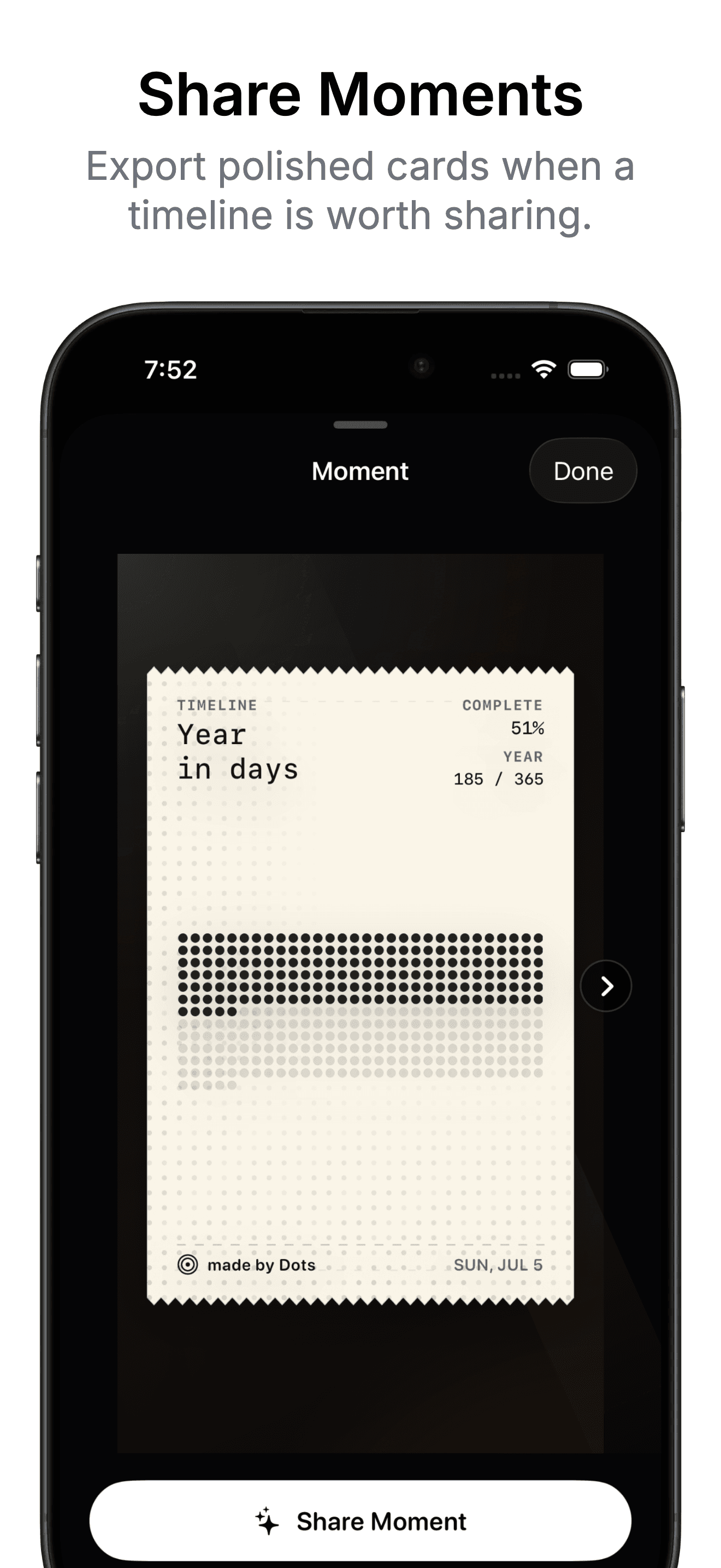Dots Share Moments App Store screenshot